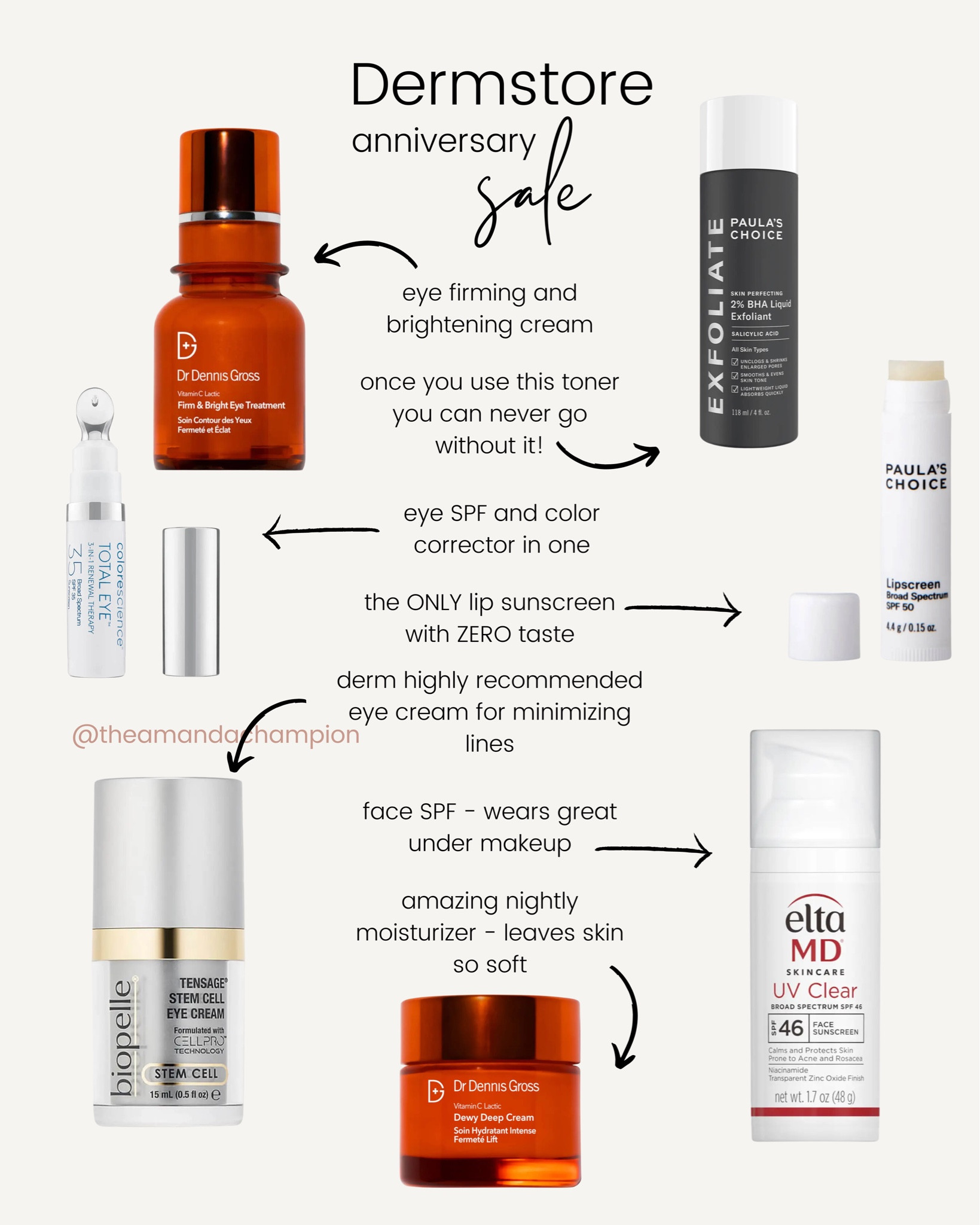 Last chance on the dermstore Anniversary sale. Use code CHEERS at check out.

Moisturizer | face SPF| aging eye cream| exfoliating, toner| Paulas choice| under eye corrector

#LTKbeauty #LTKFind #LTKSale