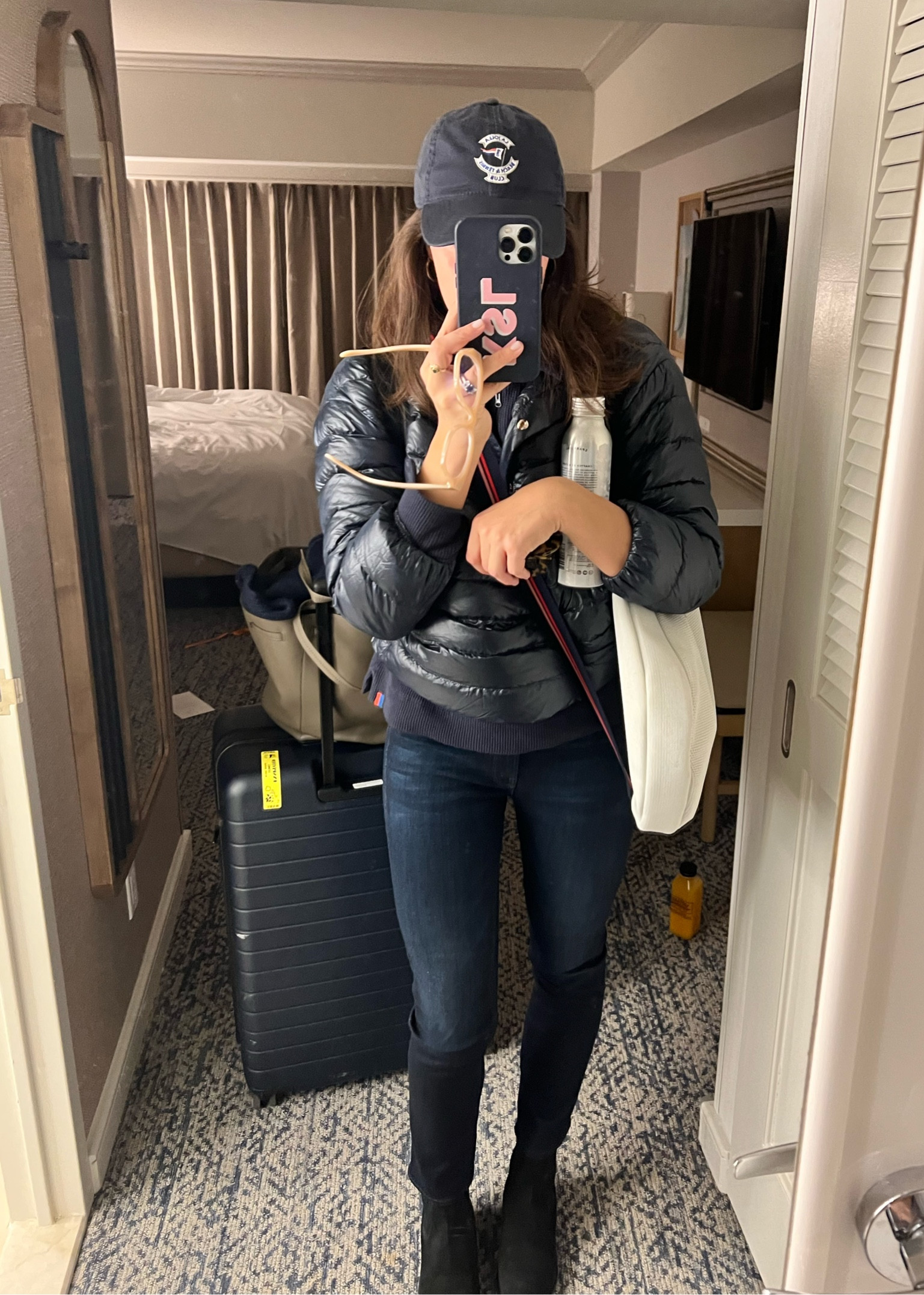 Travel outfit! Happy to be home from San Diego! Such a great week reuniting with my coworkers 💓

This Rothy’s bucket bag has a cute strap just like my tennis bag from them that is sold out!

#LTKunder100 #LTKfit #LTKtravel