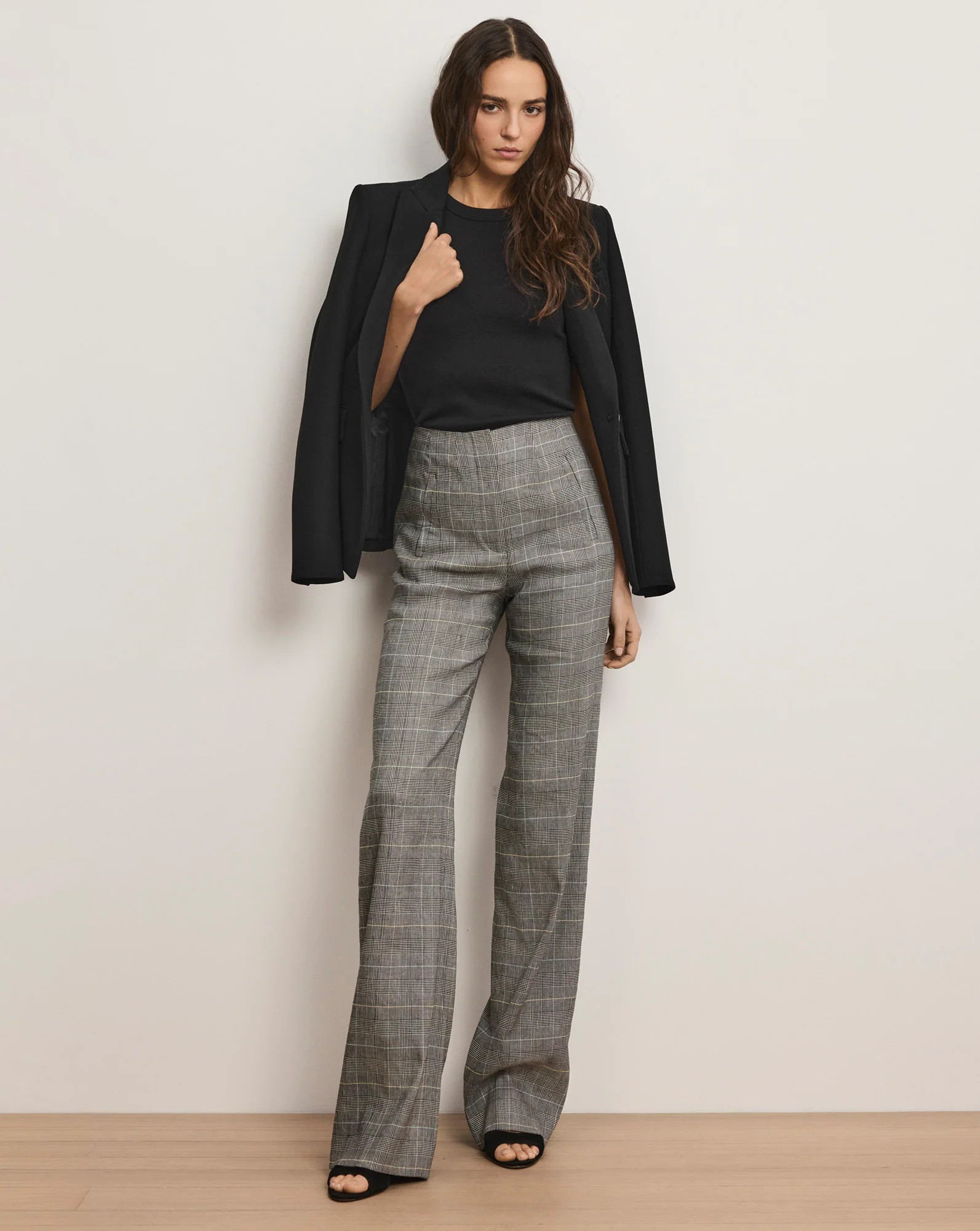 Veronica Beard Jude Linen Wide-Leg Pant Black Multi | Veronica Beard