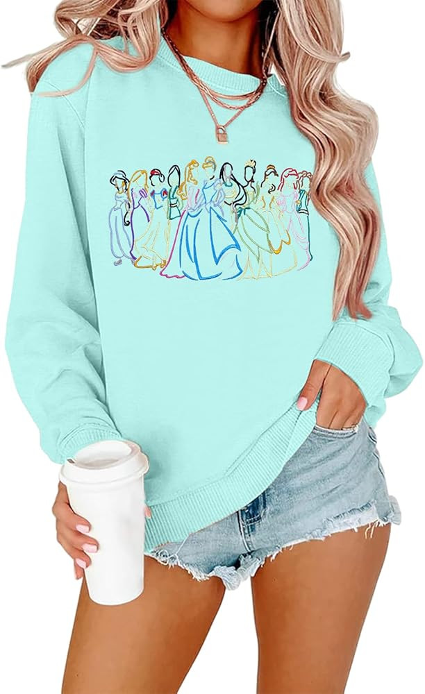 BANGELY Magical Sweatshirt Women Cute Embroidered Magic Princess Sweater Family Vacation Shirt Ca... | Amazon (US)