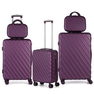 HIKOLAYAE Pocomoke Hill Nested Hardside Luggage Set in Violet Purple, 5 Piece - TSA Compliant CW-... | The Home Depot