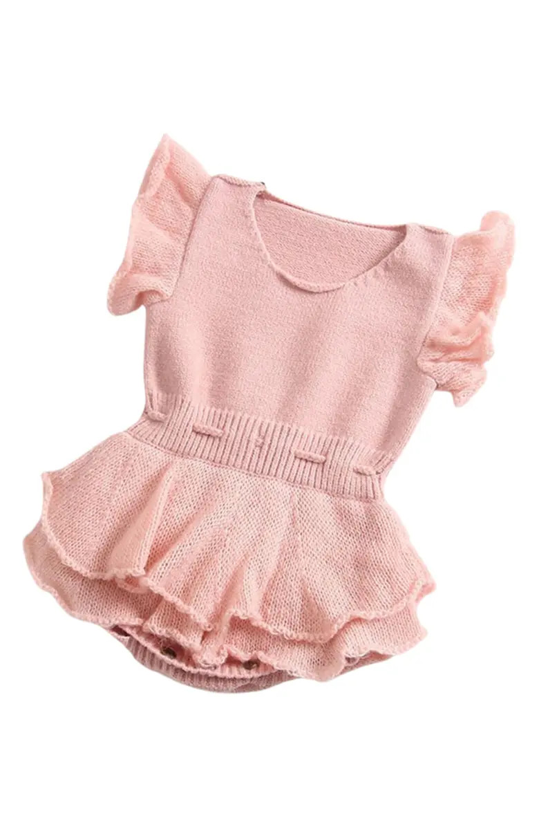 Ashmi & Co. Harper Flutter Sleeve Peplum Knit Cotton Bodysuit | Nordstrom | Nordstrom