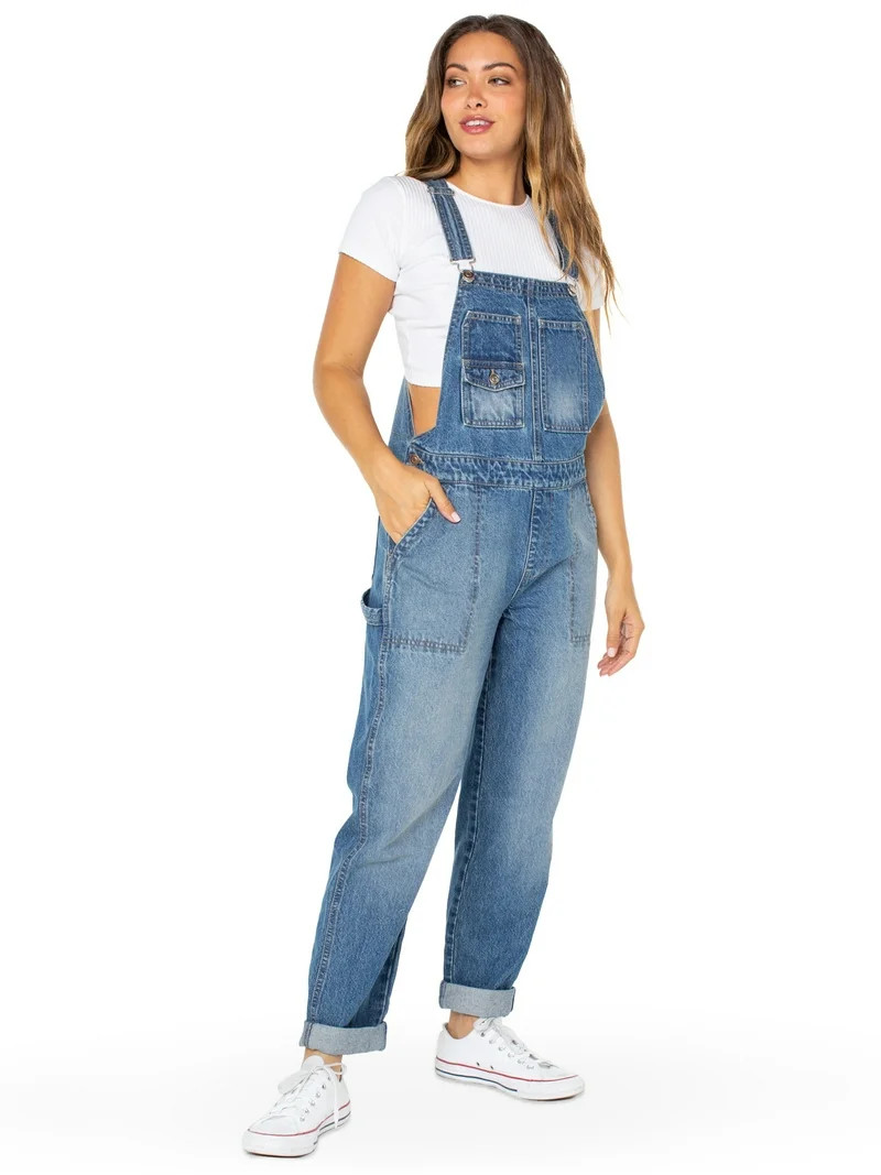 Celebrity Pink Juniors Boyfriend Cuffed Overall - Walmart.com | Walmart (US)