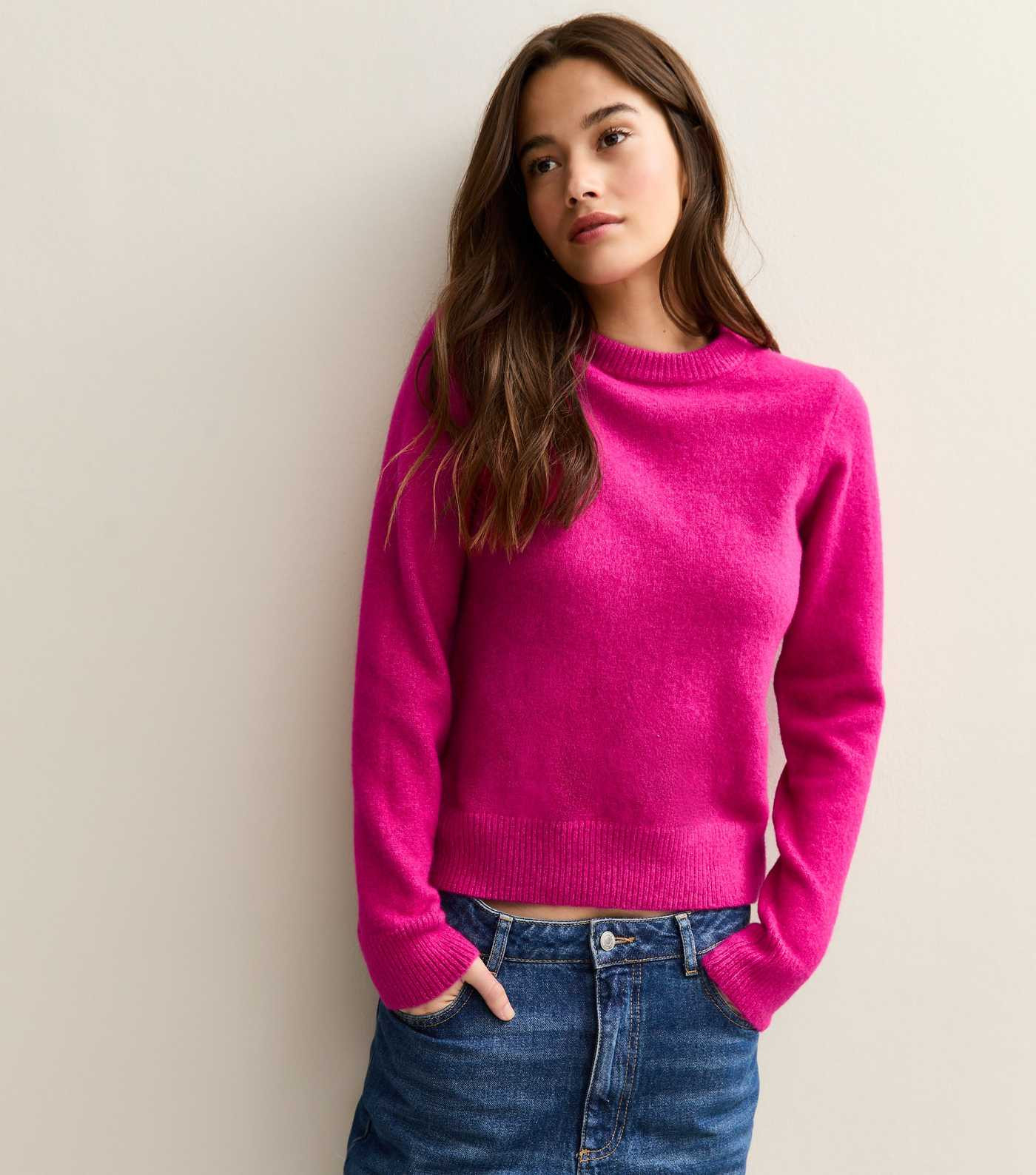 Dark Pink Crew Neck Jumper | New Look | New Look (UK)