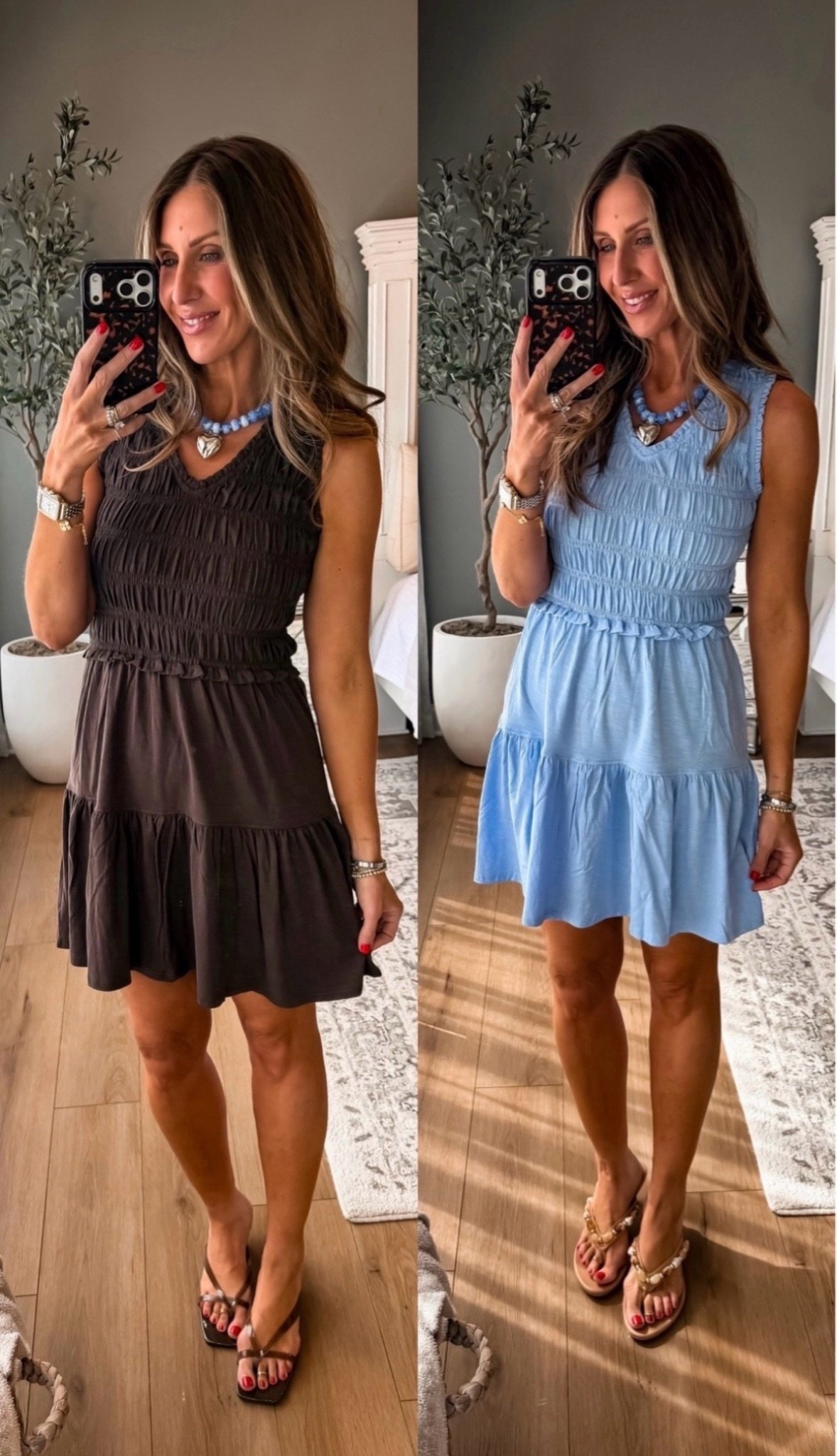 Summer ready in this must-have dress! 🌞 These lightweight brown and blue smocked dresses are perfect for warm days, casual outings, or brunch with friends. Pair with your favorite sandals for effortless summer style.

summer dress, brown smocked dress, blue tiered dress, casual summer outfits, brunch outfit ideas, summer fashion 2026, easy summer styling, everyday dresses, themominstyle

#LTKTravel #LTKOver40 #LTKSeasonal