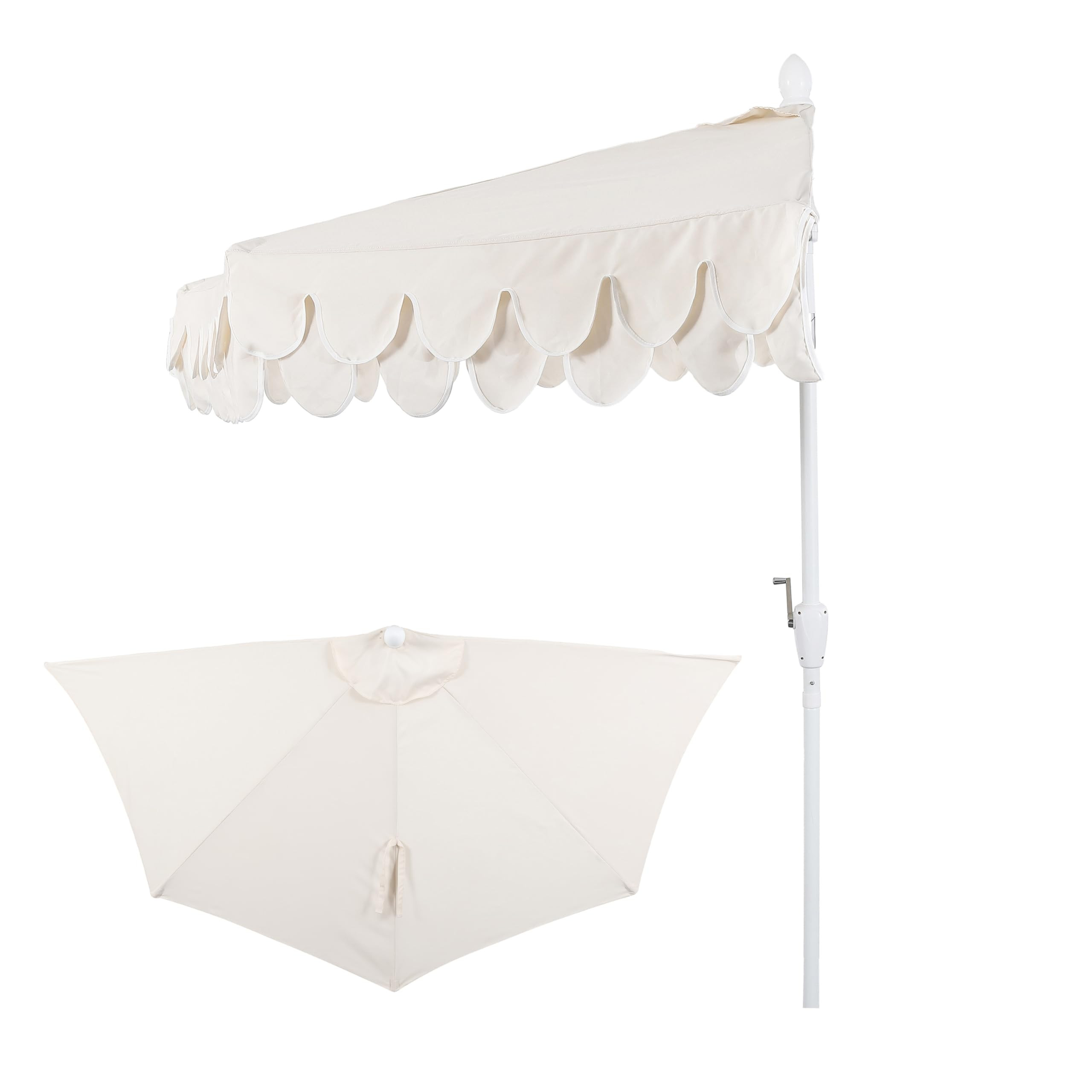 JONATHAN Y UMB1202C Terrace Arc 9 ft. Classic MidCentury Scalloped Fringe Market Patio Half Umbre... | Amazon (US)