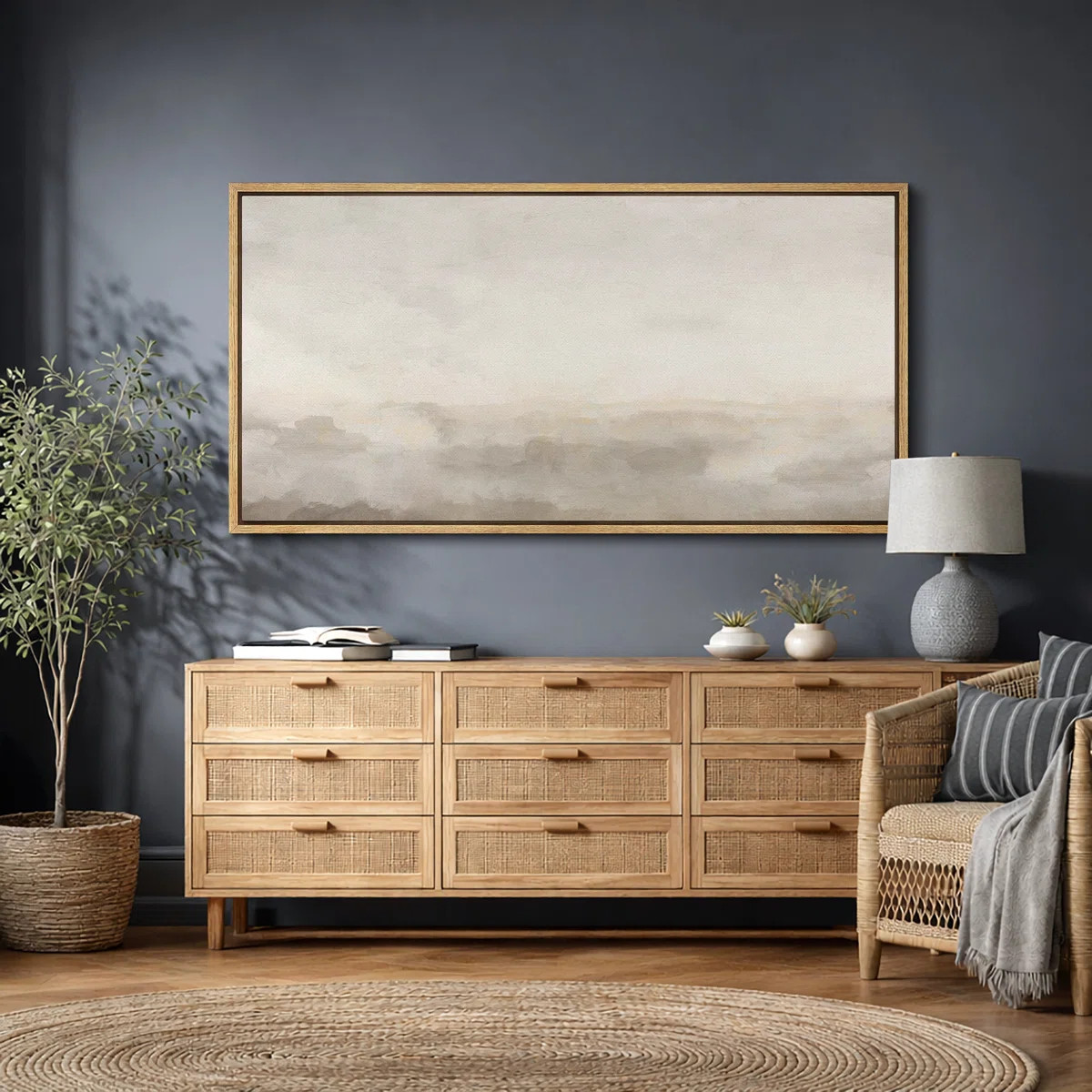 Minimal Landscape "Muted Abstract Calm & Serene Artwork, Neutral Simple Wall Pictures, Extra Larg... | Wayfair North America