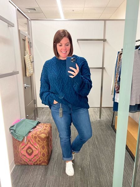 I fell in love with this Free People sweater the second I saw it on the preview! The color is beautiful (it also comes in several other colors), it runs big (I’m in a medium and this sweater could be a dress), so depending on what fit you want base your sizing on that! The sweater is on sale for $96.99! Jeans are from Wit and Wisdom, they are $49.99 and you can size down in them! 

#LTKstyletip #LTKxNSale #LTKsalealert