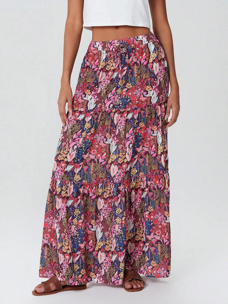Floral Maxi Skirt | SHEIN