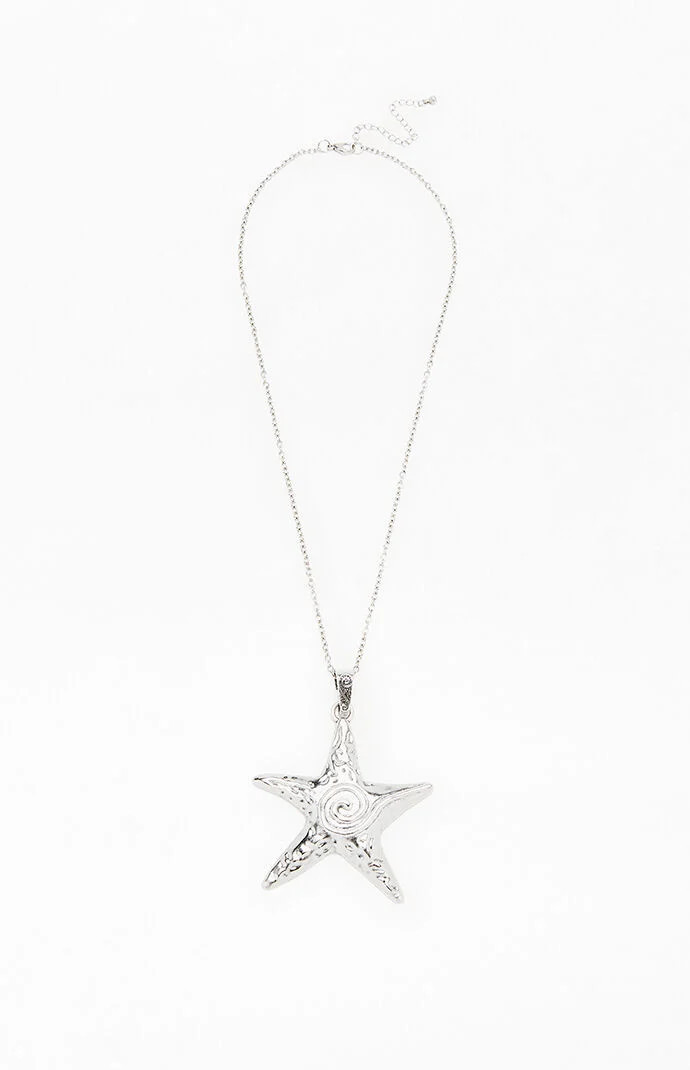 Silver Metal Starfish Pendant Necklace | PacSun