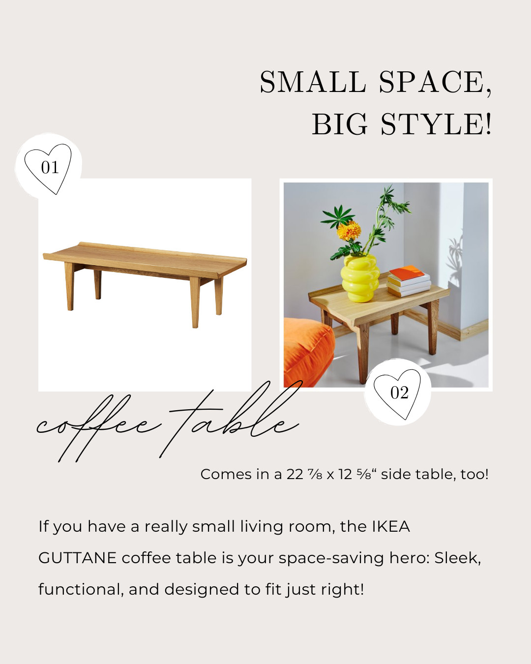 Small space, big style! ☕ The IKEA GUTTANE coffee table is compact, modern, and perfect for maximizing your living area. #SmartLiving #SmallSpaceStyle 

 #LTKHome
