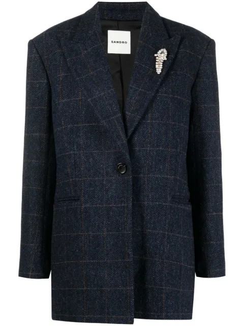 SANDRO Alto single-breasted Blazer - Farfetch | Farfetch Global
