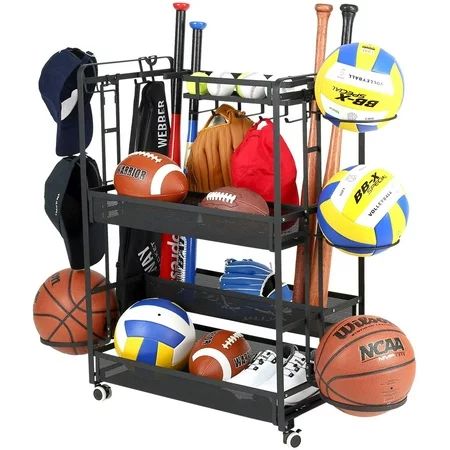 Jubao Sports Rack Organizer for Garage, Sports Gear Storage with Baskets and Hooks, Sports Equipment | Walmart (US)