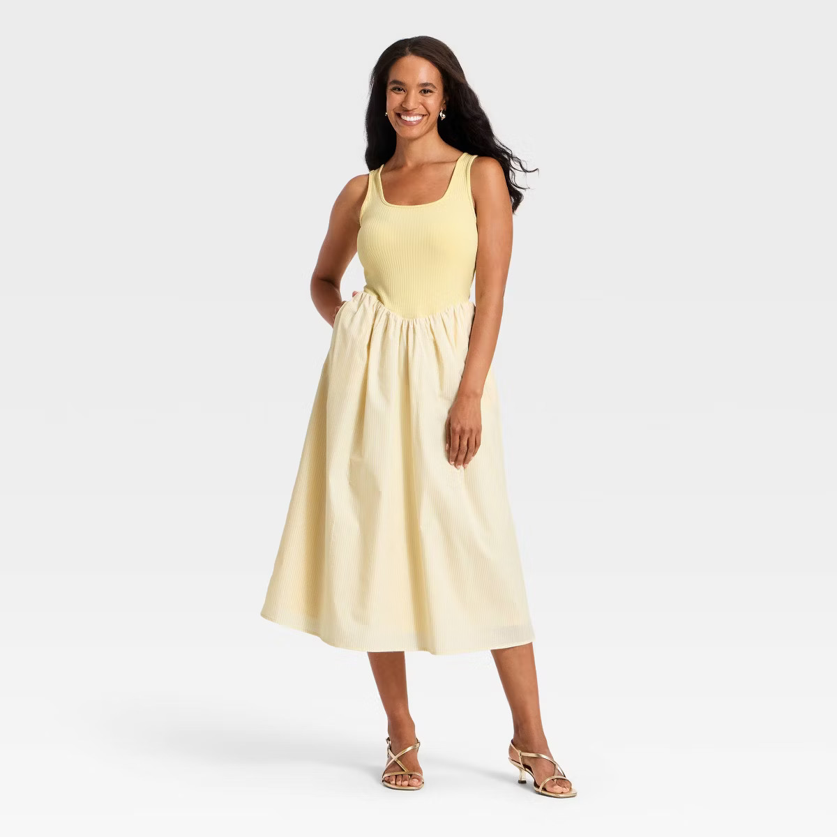 Women's Knit to Woven Midi Dress - A New Day™ | Target