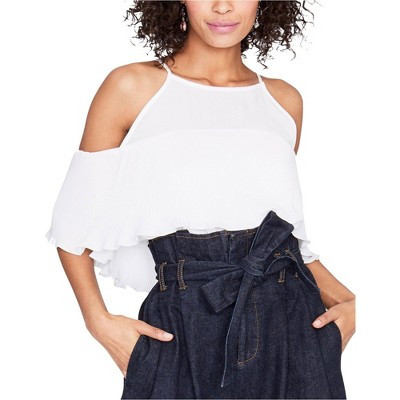 Rachel Roy Womens Cold Shoulder Knit Blouse, white, XX-Large | Target