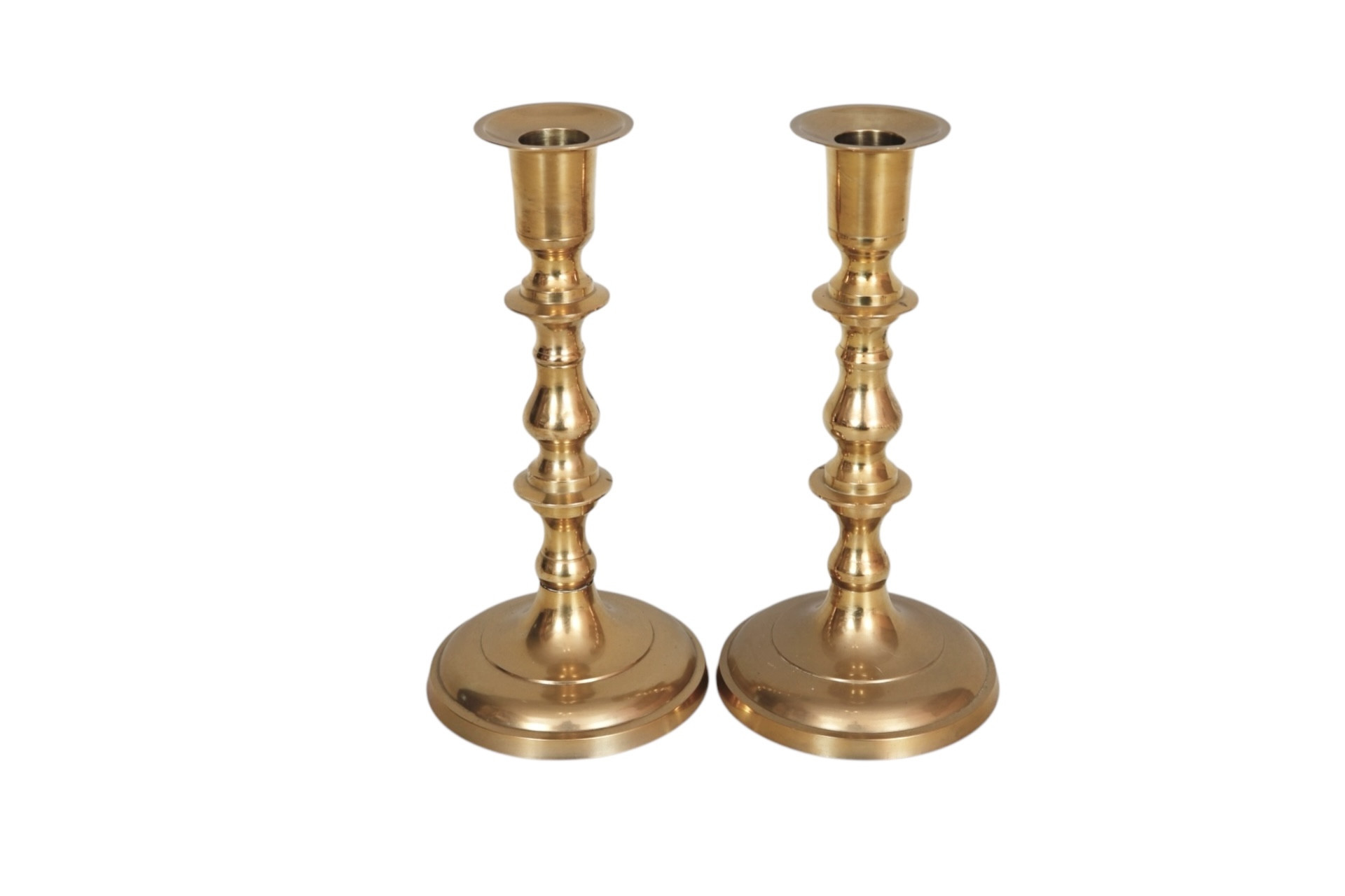 Brass Candlestick Holders - a Pair - Interesting Things - Gold | Candle Stand, Candle Holder - Ideal For Decoration, Lighting, G | One Kings Lane