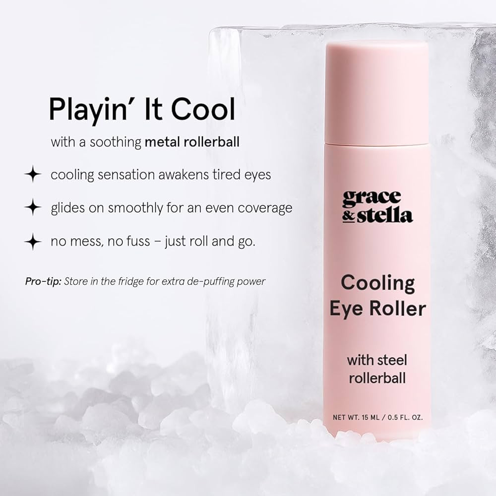 grace & stella Under Eye Brightener with Cooling Metal Rollerball - Ceramide & Caffeine Eye Serum... | Amazon (US)