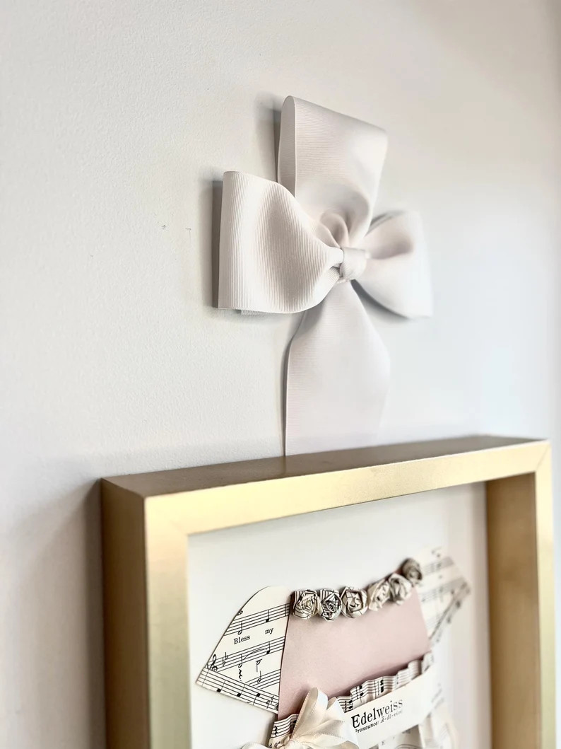 Portrait Picture Bow, Nursery Bow Art, Nursery Ribbon, Picture Hanger, Bow Accent, Baby Bow, Nurs... | Etsy (US)