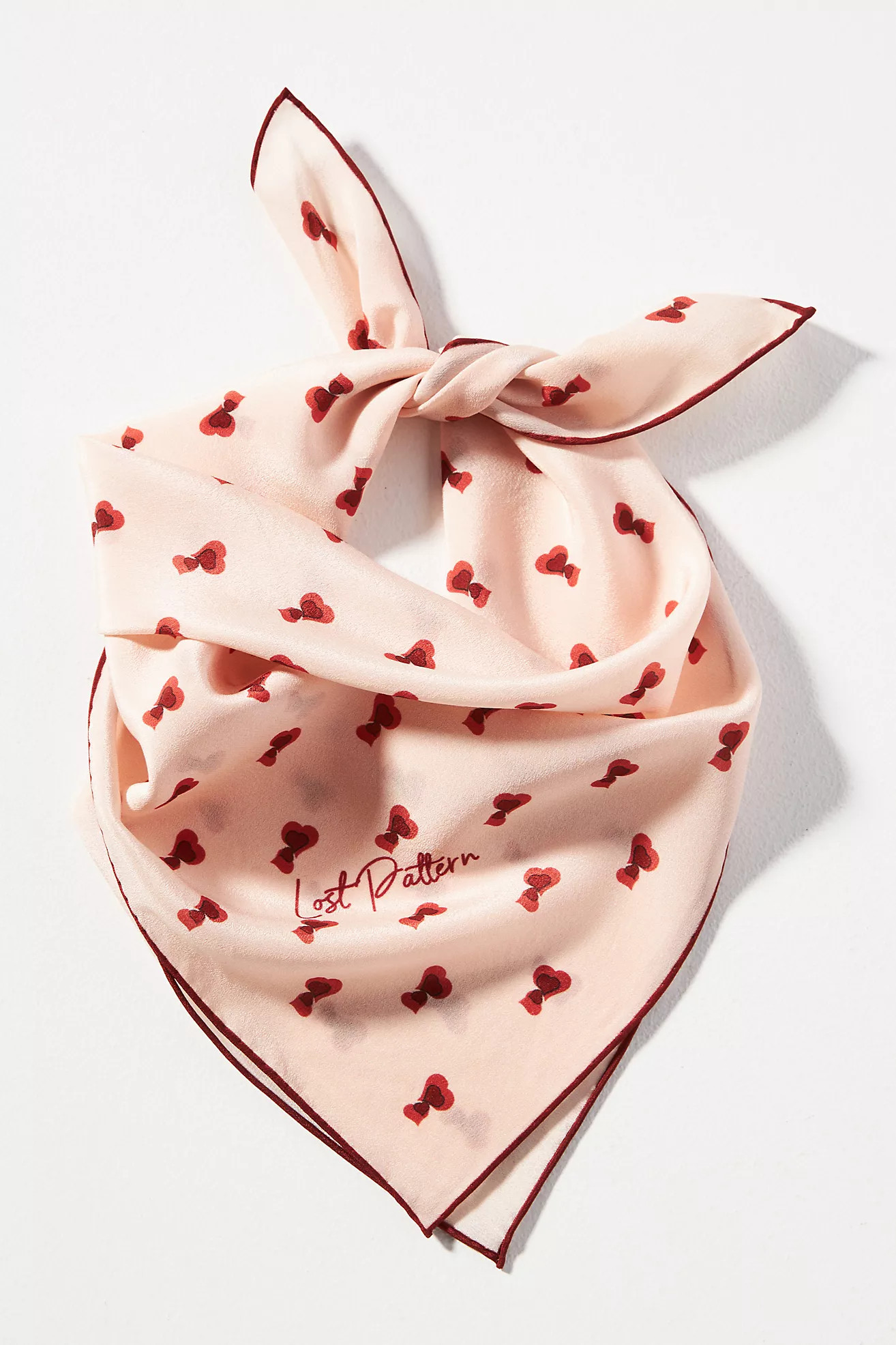 Lost Pattern Silk Twin Hearts Crepe Scarf | Anthropologie (US)
