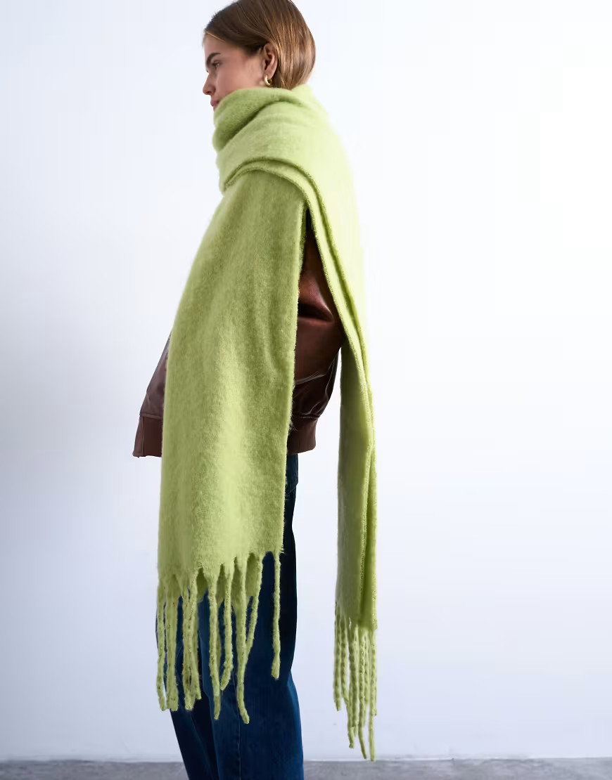 Topshop Sydney blanket scarf in green | ASOS (Global)