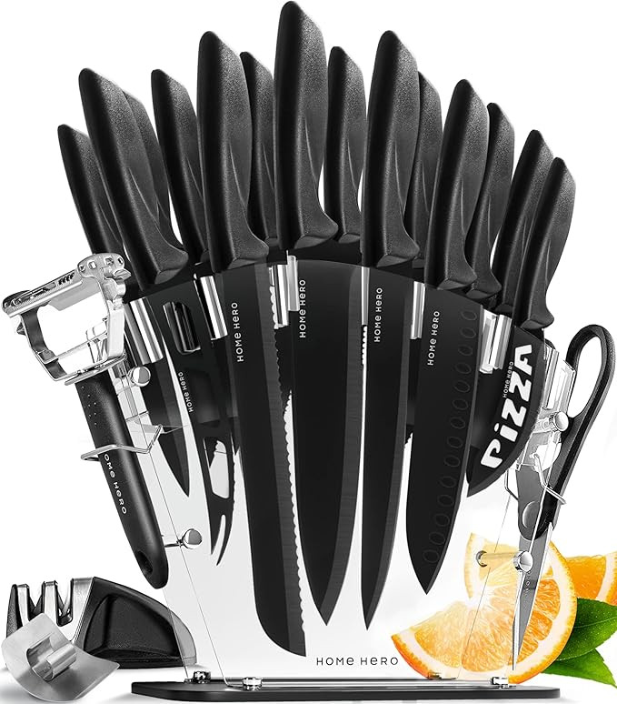 Home Hero Kitchen Knife Set, Steak Knife Set & Kitchen Utility Knives - Ultra-Sharp High Carbon S... | Amazon (US)