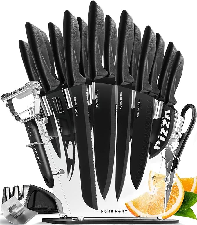 Home Hero Kitchen Knife Set, Steak Knife Set & Kitchen Utility Knives - Ultra-Sharp High Carbon S... | Amazon (US)