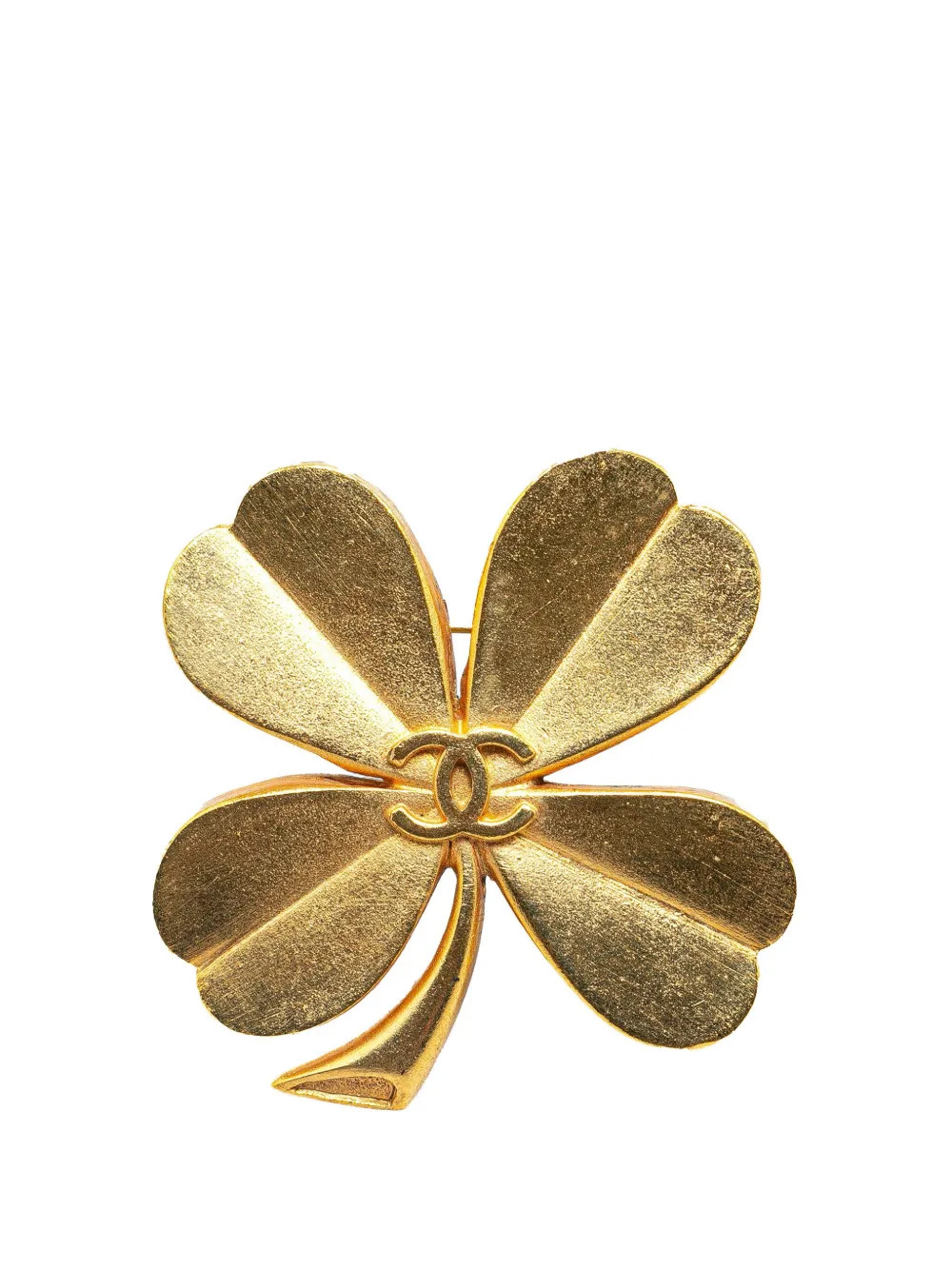 CHANEL Pre-Owned 1993 Gold Plated CC Clover Costume Brooch | Gold | FARFETCH IE | Farfetch Global