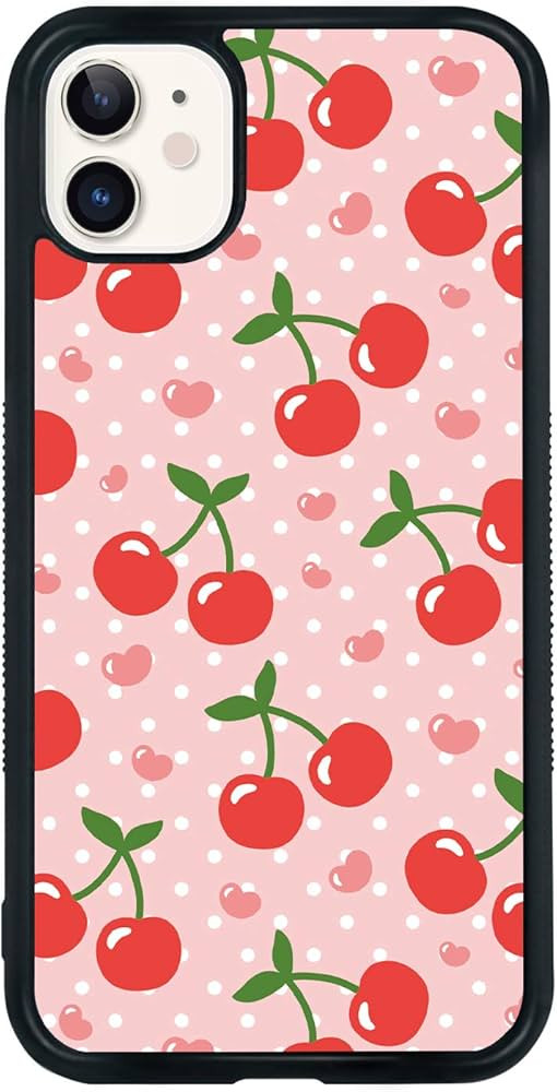 FANXI Pink Cherry Phone Case Compatible with iPhone 11 6.1 Inch - Shockproof Protective TPU Alumi... | Amazon (US)