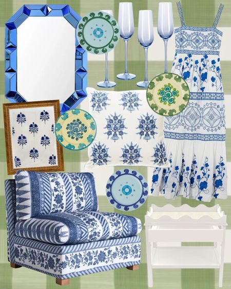 Pretty finds on my mind!!
Slipper chair; blue and white home; vanity mirror; block print pillow; scalloped table; blue and white dress; tabletop; tablescape; champagne flutes

#LTKFind #LTKhome #LTKstyletip