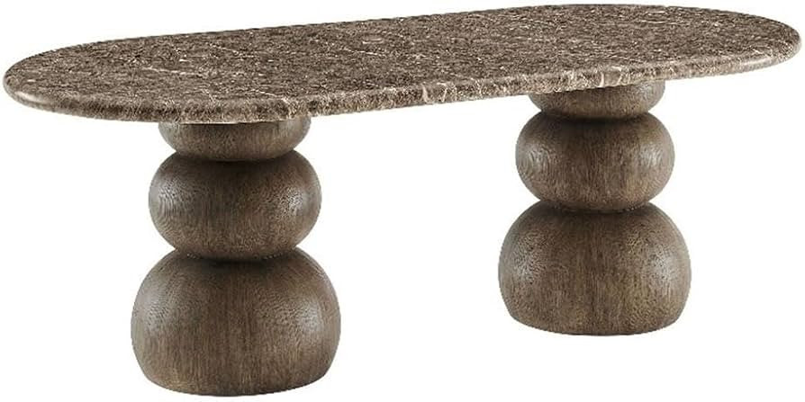 Modway Pietra Modern Sculptural Indoor/Outdoor Oval Dining Table in Dark Emperador Marble \u2013 ... | Amazon (US)
