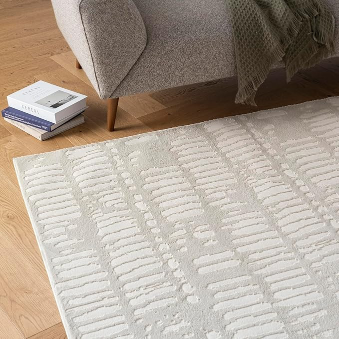 Shell 5'3"x8' Washable Area Rug for Living Room Bedroom - 100% Recycled Oeko-TEX Certified, Mediu... | Amazon (US)