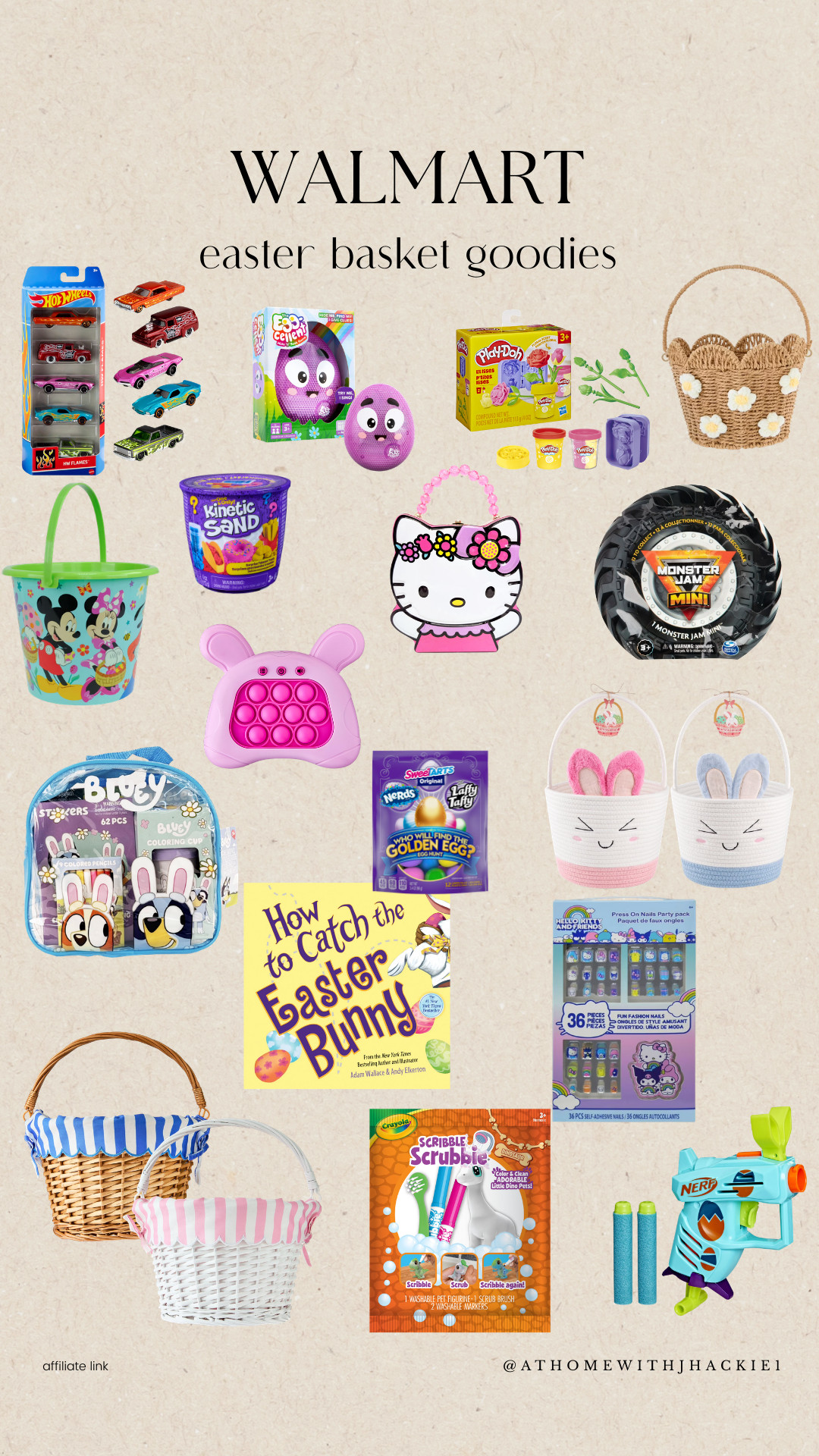 Walmart easter basket ideas, easter basket fillers for kids, affordable easter toys, easter basket finds walmart, boys easter basket ideas, girls easter basket ideas, toddler easter basket items, bluey backpack, hot wheels gift pack, play doh easter gift, monster jam mini tire, hello kitty toys, kinetic sand for kids, nerf toy blaster, easter bunny book for kids, walmart spring gifts, budget friendly easter ideas 

 

#LTKSpringSale #LTKSeasonal #LTKHome