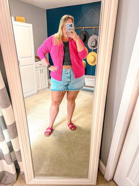 Plus size Jean shorts outfit 

Styled with comfy sandals and a sports bra top and waffle knit top. 

Jean shorts 
Curvy shorts 
Ootd 
Plus size style 
Plus size Jean shorts
Plus size ootd
Casual outfit 
Sandals 




#LTKSeasonal #LTKover40 #LTKplussize