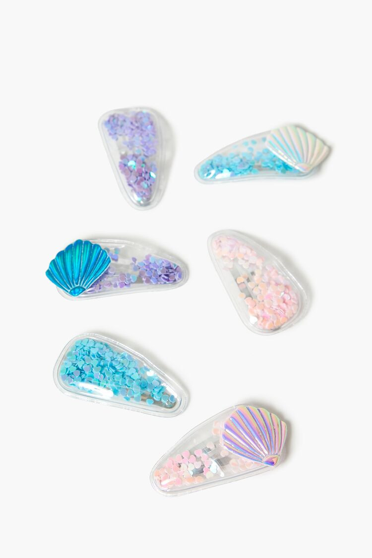 Girls Glitter Seashell Hair Clip Set (Kids) | Forever 21