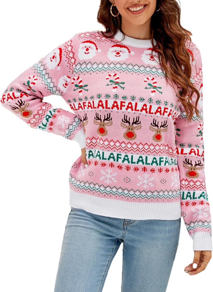 LUBOT 2024 Ugly Christmas Sweaters for Women Cute Funny Tacky Holiday Parties Knitted Xmas Sweate... | Amazon (US)