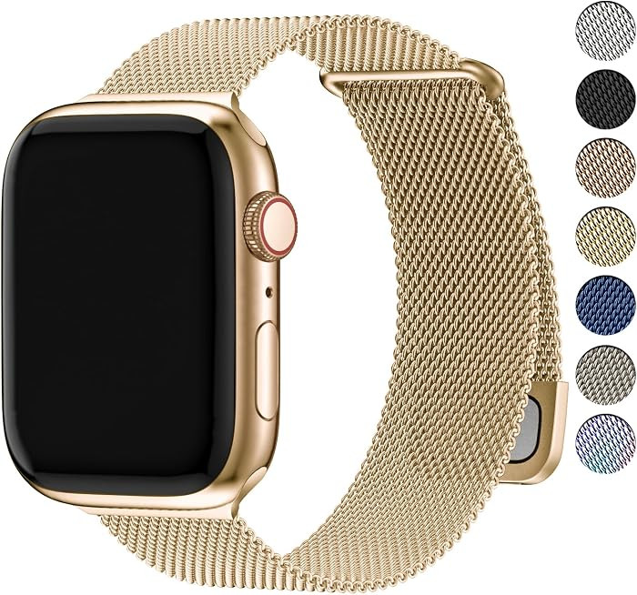 Fullmosa Compatible with Apple Watch Band 41mm 40mm 38mm 42mm Women Men, Stainless Steel Milanese... | Amazon (CA)