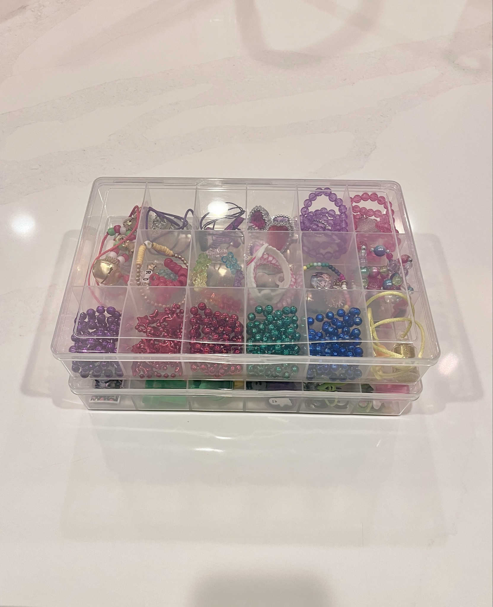 Child Treasure Box Trinket Storage

For the life of me, I cannot get my daughter to part ways with the treasure box trinkets she brings home from school. So for now, I find peace in keeping them organized. 🙃 

jewelry organizer, toy organizer, small object organizer, treasure box, bead organizer, Michael’s 

#LTKkids #LTKfamily #LTKhome