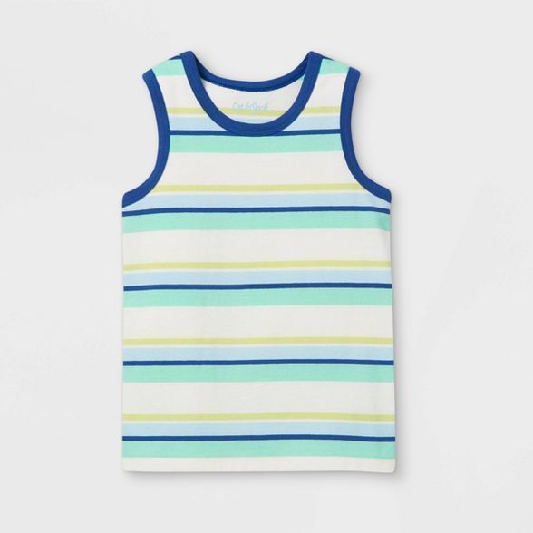 Toddler Boys' Striped Knit Tank Top - Cat & Jack™ Cream | Target
