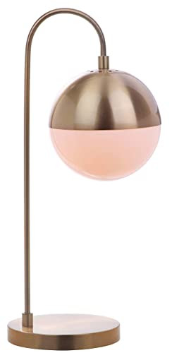 SAFAVIEH Lighting Collection Cappi Modern Brass Gold Orb 21-inch Bedroom Living Room Home Office Desk Dorm Study Nightstand Task Table Lamp (LED Bulb Included) | Amazon (US)