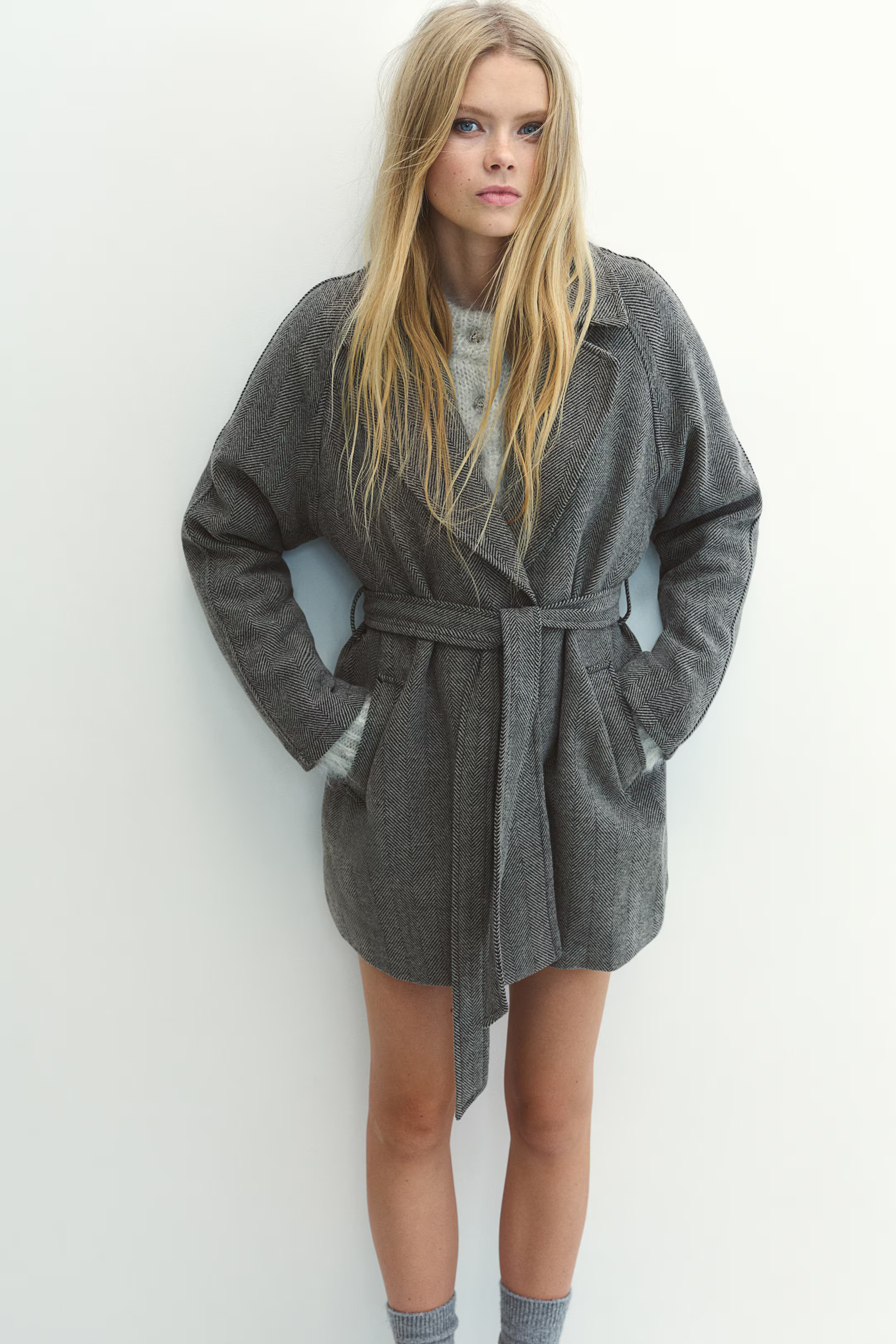 Tie-Belt Felted Coat | H&M (US + CA)