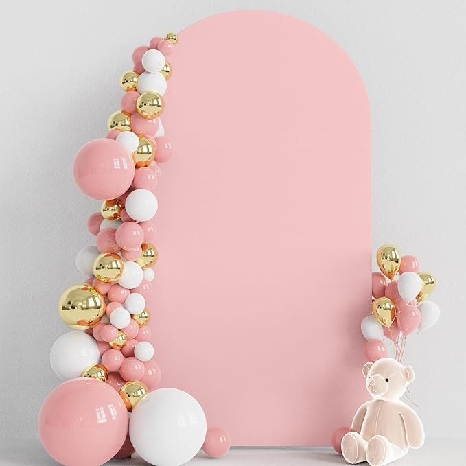 Wokceer 7.2FT Wedding Arch Cover Spandex Fitted Wedding Arch Stand Covers Round Top Blushing Pink... | Amazon (US)