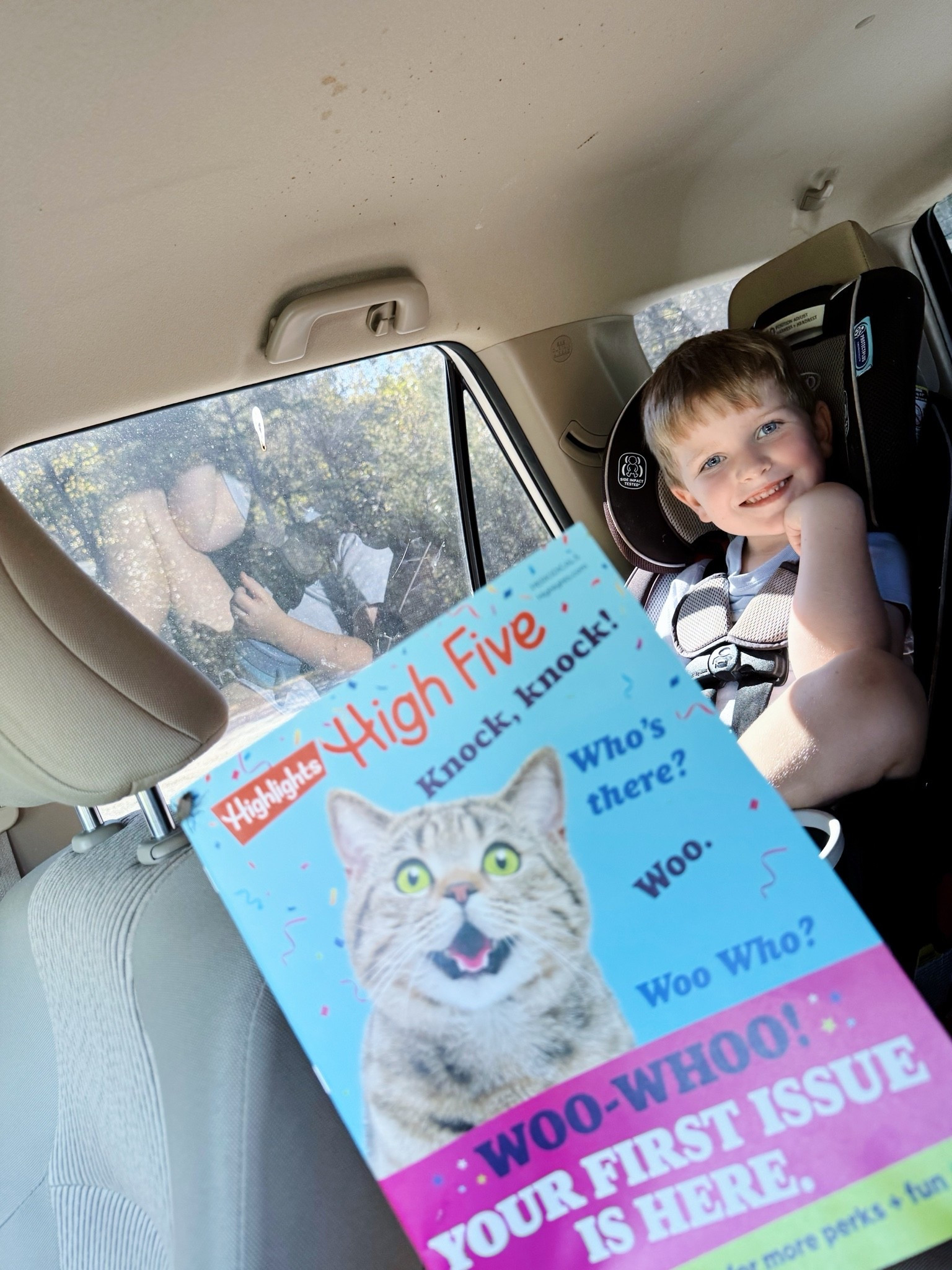 And someone sure was excited 🤭 to come home from Bible study to check the mailbox 📬 and find that his @highlightsforchildren magazine 📖 from his RaRa had come in!!! Oh happy day!! 🤗 If you’ve never done these, these are so fun 🤩and exciting for littles!!! 👏🏽