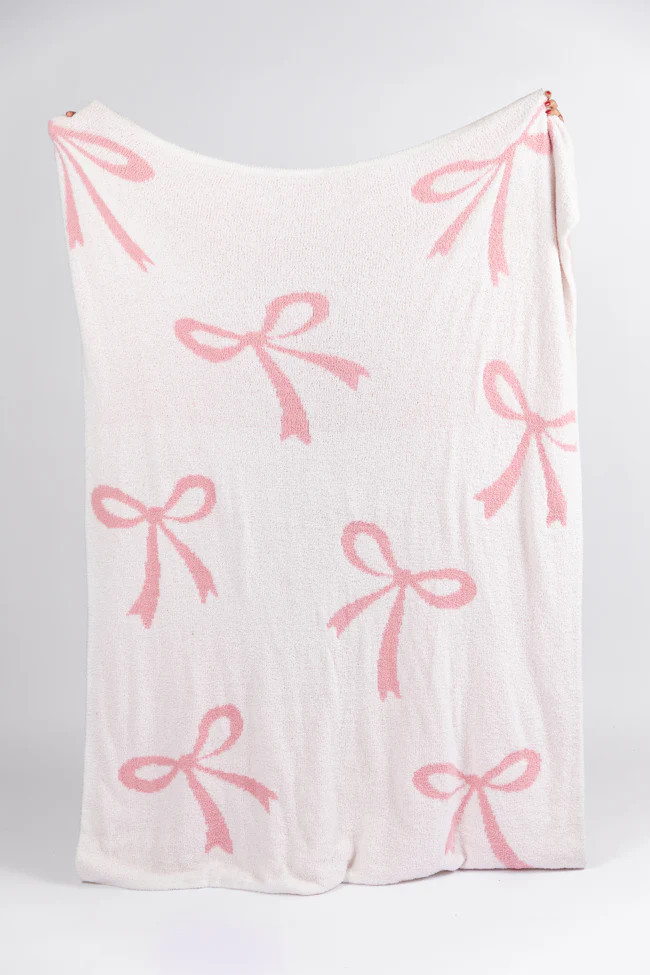 Make Me Believe Pink Bow Blanket DOORBUSTER | Pink Lily