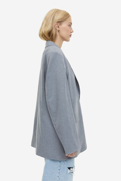 Single-breasted blazer - Grey marl - Ladies | H&M GB | H&M (UK, MY, IN, SG, PH, TW, HK)