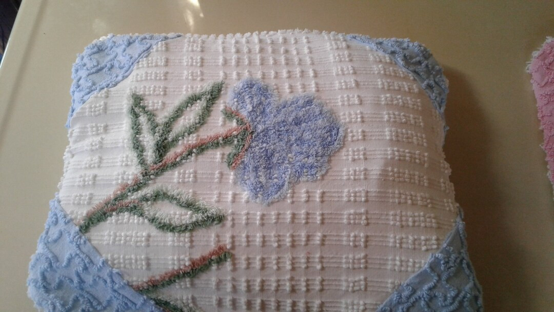 Throw Pillow Cover from a vintage Chenille bedspread | Etsy (US)