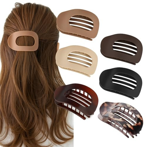 Duckbill Hair Clips for Women, Simple Elegant flat hair clips for Thick Thin Long Short Hairs (6Pcs,Mix-A) | Amazon (US)