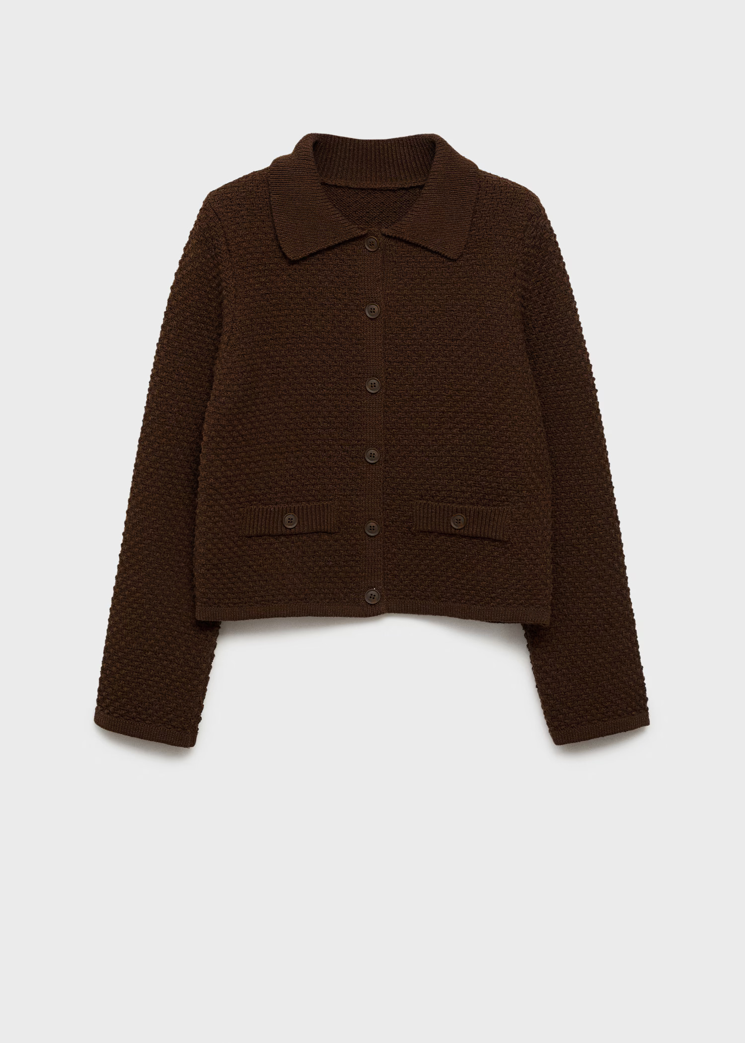 Polo-neck knitted jacket - Women | MANGO United Kingdom | MANGO (UK)