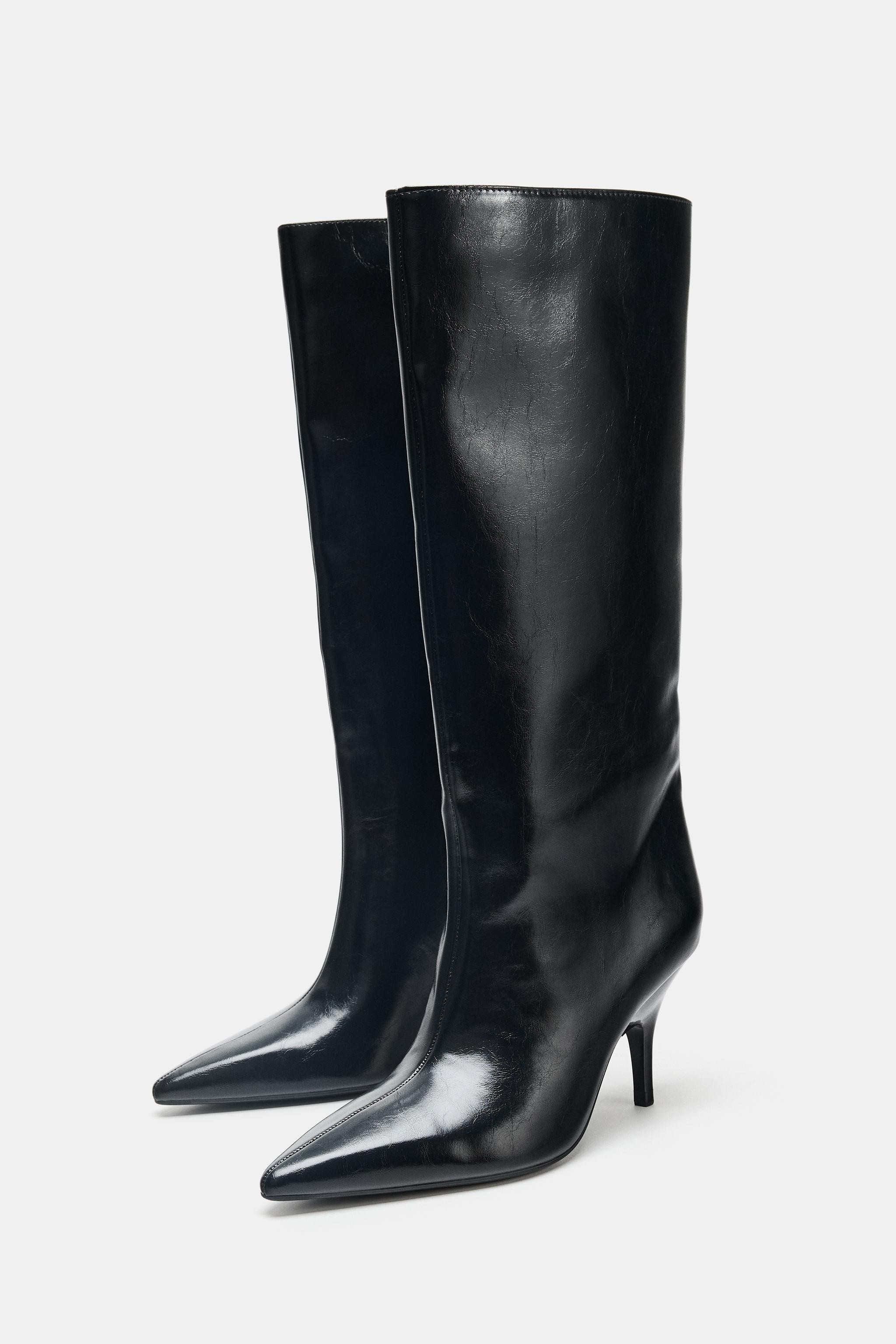 KITTEN HEEL HIGH BOOTS | Zara US
