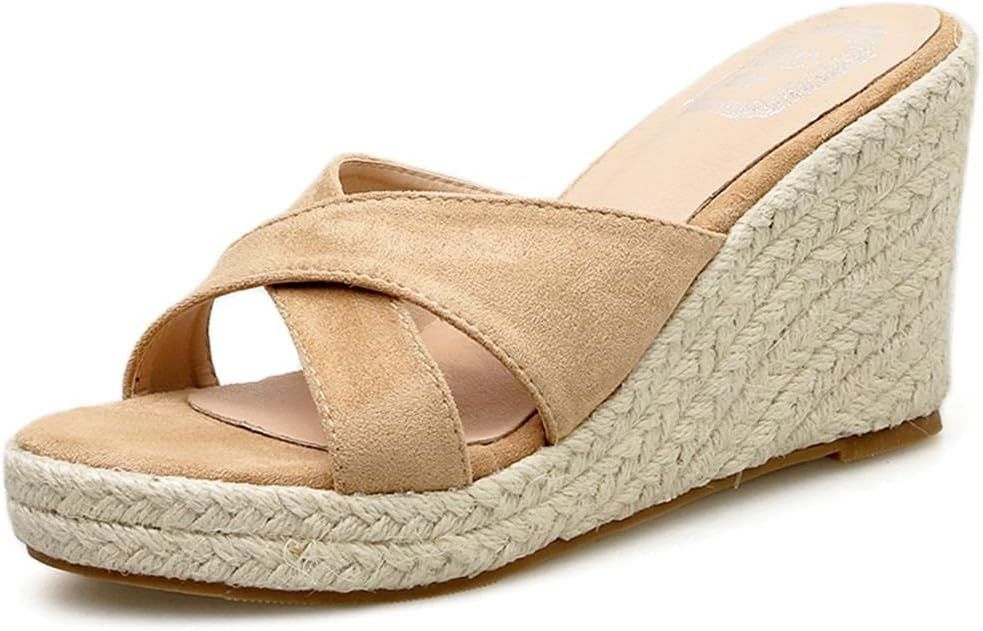 SO SIMPOK Platform Espadrille Wedges Sandals for Women Faux Suede Concise Fashion Summer Beach We... | Amazon (US)