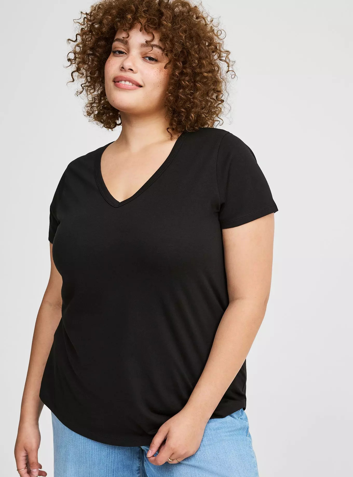 Girlfriend Signature Jersey V-Neck Tee | Torrid (US & Canada)